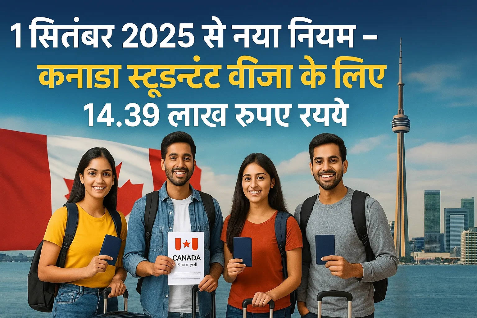 1 सितंबर 2025 से बदला कनाडा स्टूडंट वीजा नियम – अब दिखाने होंगे 14.39 लाख रुपये